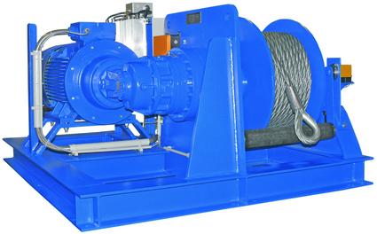 Die Elektroseilwinde SB mit Drahtseil und Haken