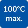 Maximale Einsatztemperatur des Anschlagmittels mit prozentualer, produktabhängiger Tragfähigkeitsreduzierung. Maximale Einsatztemperatur des Anschlagmittels mit prozentualer, produktabhängiger Tragfähigkeitsreduzierung.