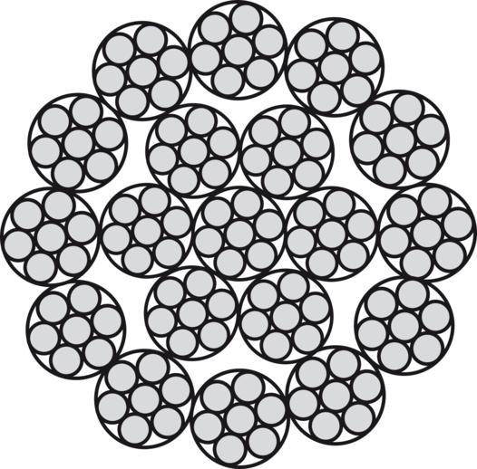 Spiralrundlitzenseil 18x7 IWRC