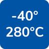 Einsatztemperaturbereich des Anschlagmittels ohne dauerhafte Tragfähigkeitsreduzierung: -40° bis 280° C Einsatztemperaturbereich des Anschlagmittels ohne dauerhafte Tragfähigkeitsreduzierung: -40° bis 280° C