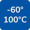 Einsatztemperaturbereich des Anschlagmittels ohne dauerhafte Tragfähigkeitsreduzierung: -60° bis 100° C