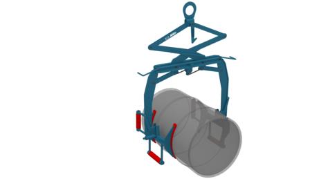 Fasswendezange mit gekipptem Fass